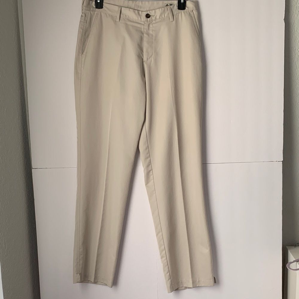 NWT Adidas Climalite Golf Men's Tan Lightweight Straight Leg Pants Size 34/34